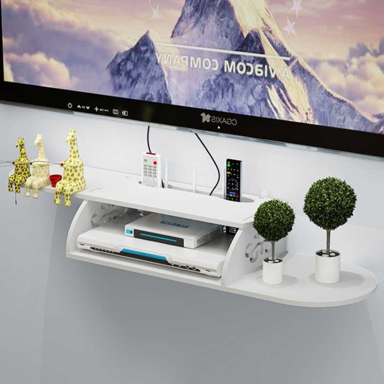 电视墙机顶盒置物架免打孔客厅装饰卧室墙上壁挂路由器收纳隔板