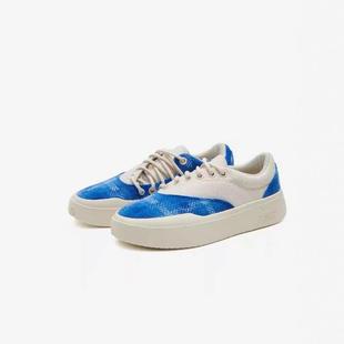 低帮瓷器蓝平跟鞋 SENZU 透气运动休闲鞋 SZB男鞋 BEAN曹芳仙豆板鞋