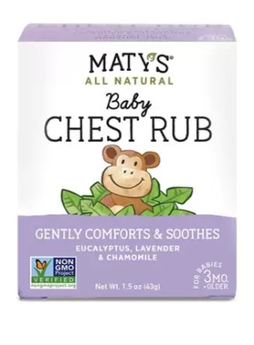 美国代购Maty's All Natural Baby Chest Rub 1.5 Oz, Eases Cong
