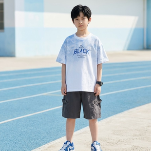 男童夏装短袖套装帅气潮流休闲运动两件套夏季小学生男装一套男款