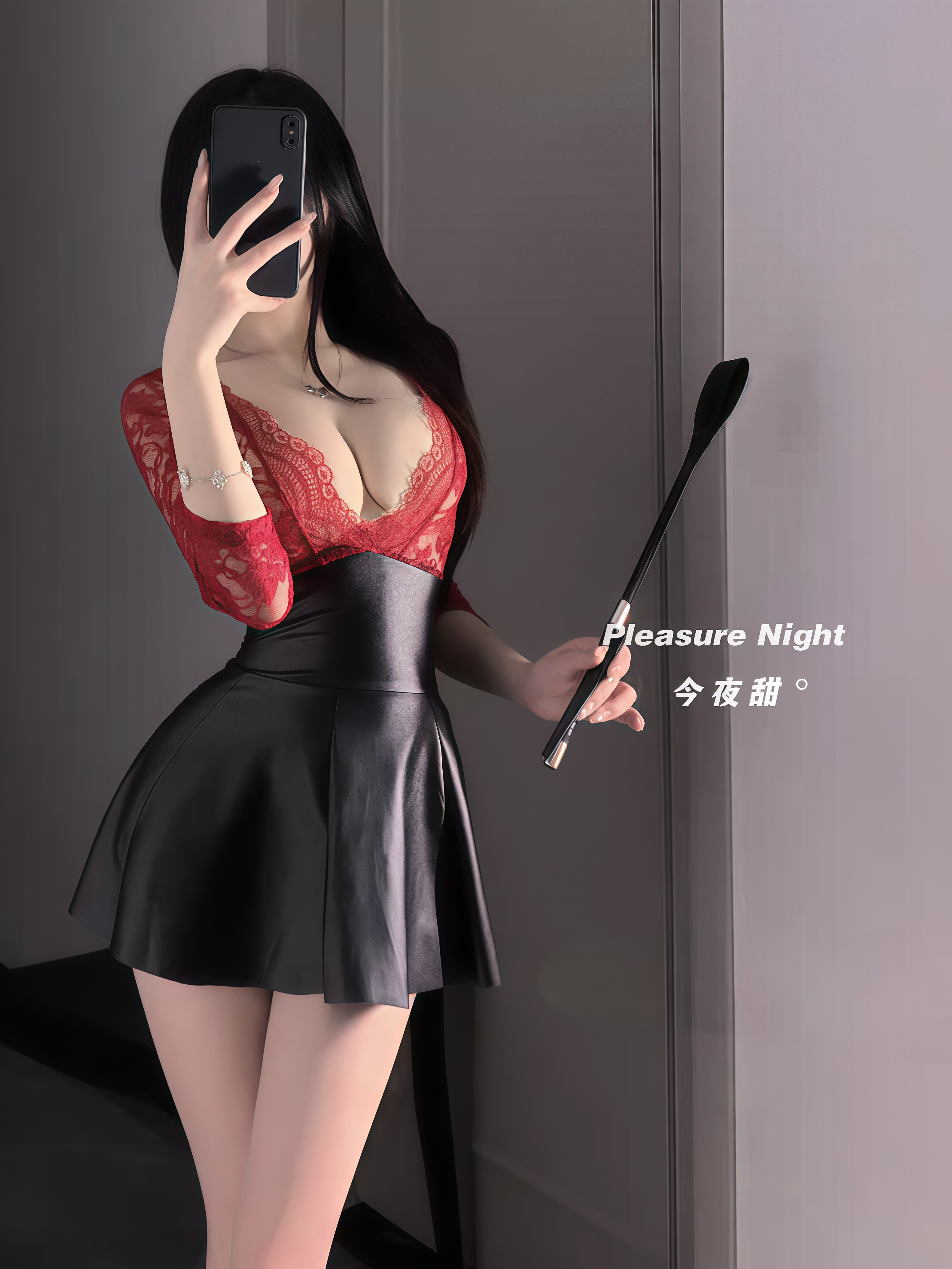 火辣私教*性感蕾丝透视包臀皮裙轻熟制服情侣约会趣味qqny内衣女