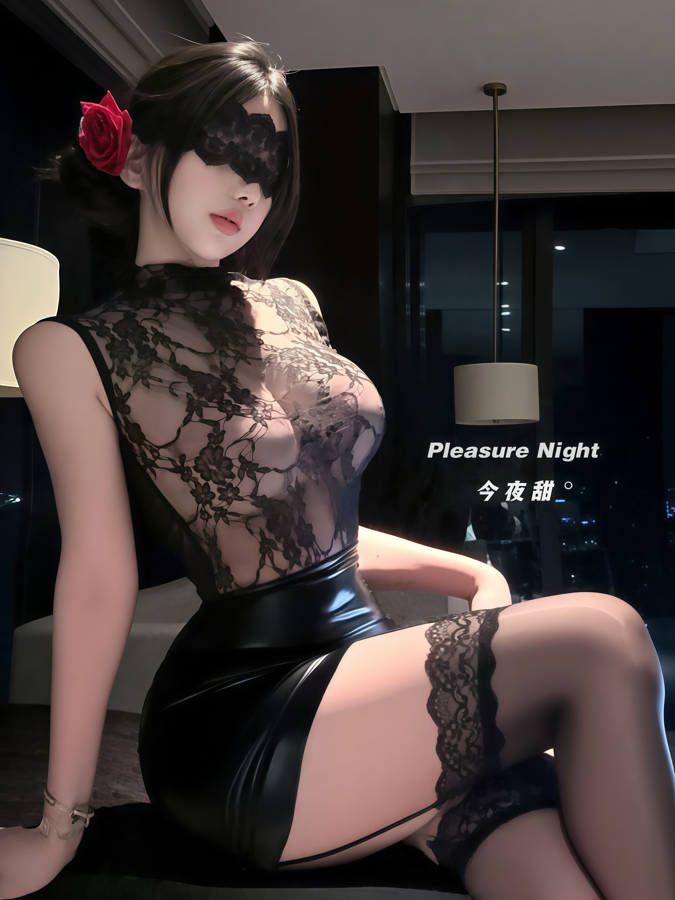 夜宴女王*性感蕾丝透视秘书装情调趣味内衣御姐辣妹紧身包臀皮裙
