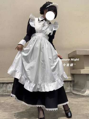 优雅の恋*大码长款女仆装洛丽塔动漫COS女佣服Cosplay长裙Lolita