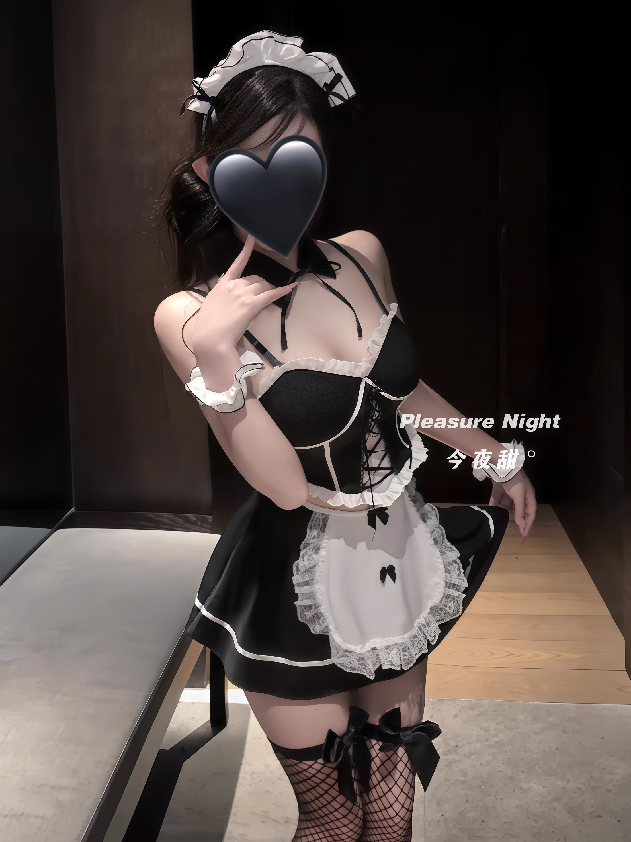 黑色玫瑰*性感女仆cospaly装套纯欲风蕾丝吊带裙角色扮演制服qqmy