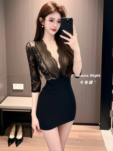 冷艳秘书*性感蕾丝小妈包臀裙睡衣诱惑透视夜店情调趣味内衣qqny
