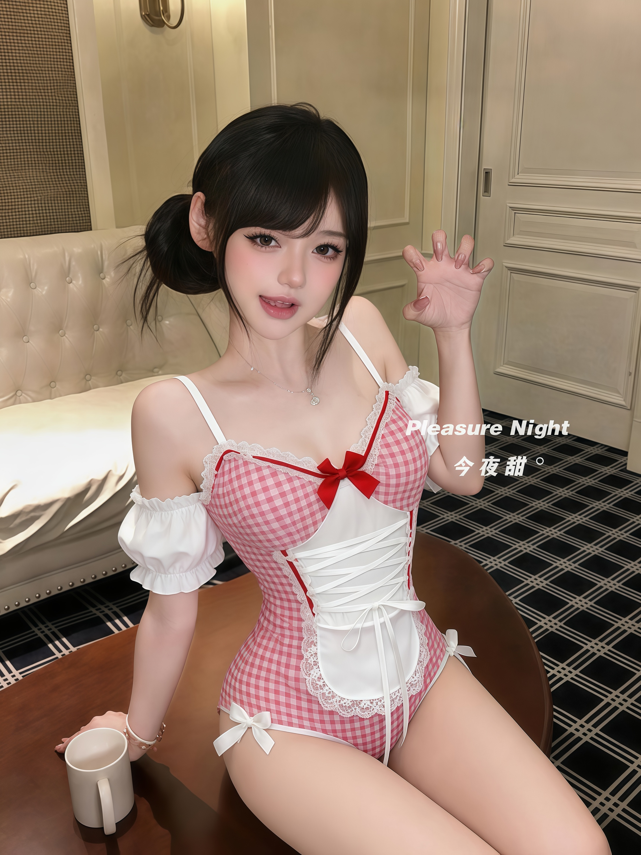 可口蛋糕*性感睡衣女纯欲女仆cos情调制服内衣qqny趣味大码套装