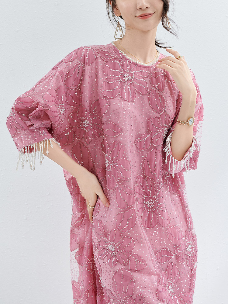 重工礼服连衣裙大码女装宽松欧美