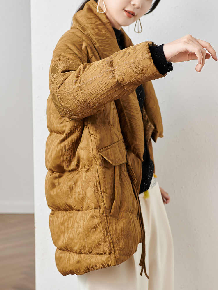 羽绒服白鸭绒外套冬宽松胖MM大码