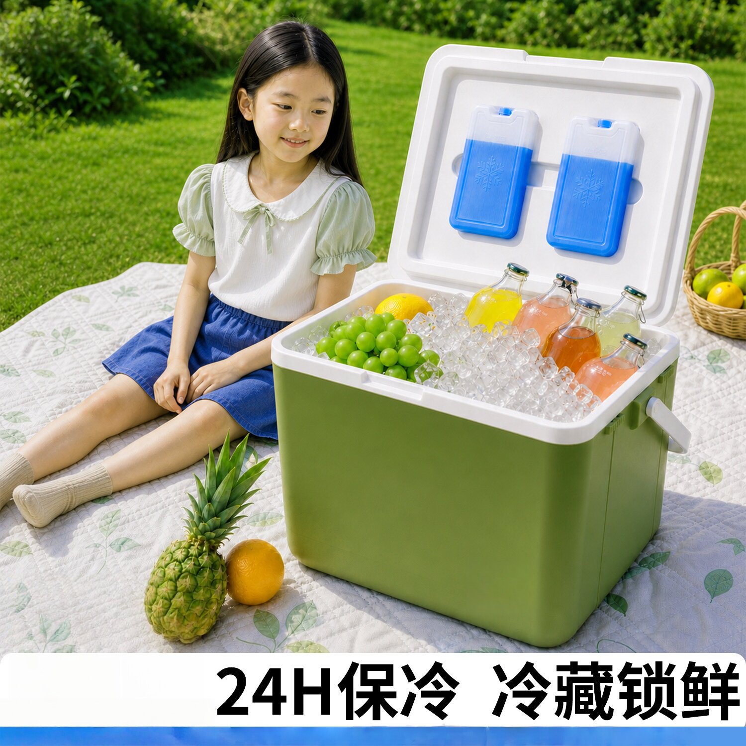 日本进口保温箱冰块冷藏冰袋户外露营冰桶车载保鲜箱便携式小冰箱