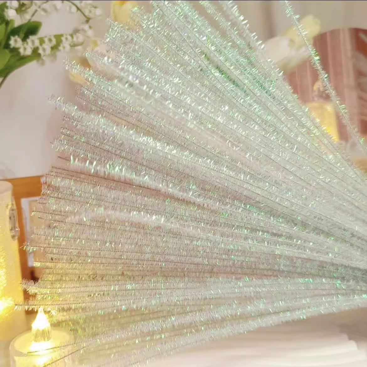 彩色佰宁金葱棒手工diy材料小学生特密幼儿园超密绒编织毛根