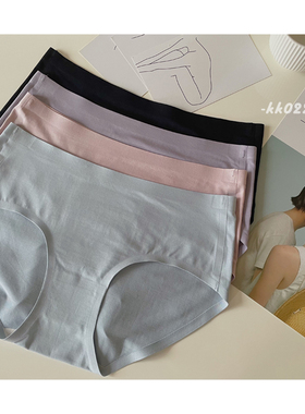 kk极简轻奢风80支莫代尔桑蚕丝抗菌裆瑜伽健身无痕中腰大码内裤女