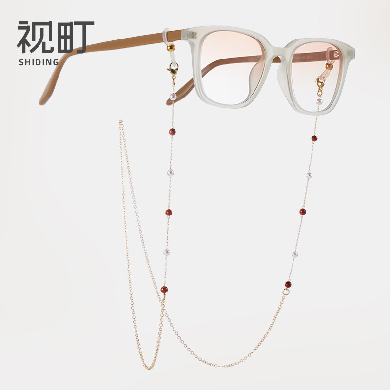 眼镜链子女款挂脖子轻奢小众高级感时尚款高端珍珠防掉墨镜链挂绳