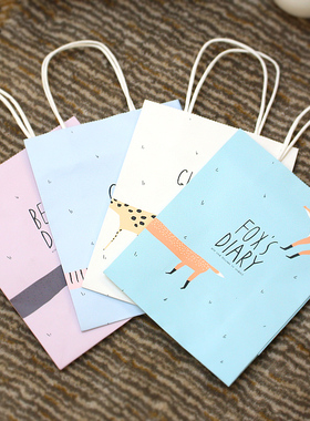 蓝色白色大手提袋回礼袋 节日礼品袋 简约包装袋纸袋礼物袋手拎袋