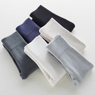 冬季无尴尬线纯棉羊羔绒打底保暖裤女外穿高腰平纹九分加绒厚棉裤