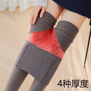 袜超厚绒踩脚裤 外穿高腰收腹纯棉连裤 女加绒加厚打底裤 秋冬保暖裤