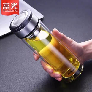 富光健牌锐动双层男女玻璃杯定制LOGO厂价直销X1705-SP-350 420ML