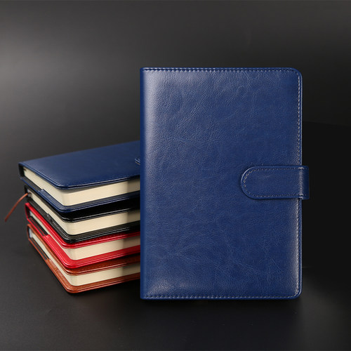 简约a5工作会议带扣硬皮笔记本子