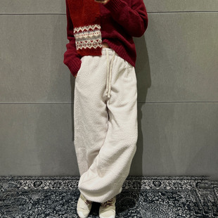 保暖卫裤 欧洲站加绒休闲裤 高腰宽松阔腿百搭长裤 新款 潮 女2025冬季