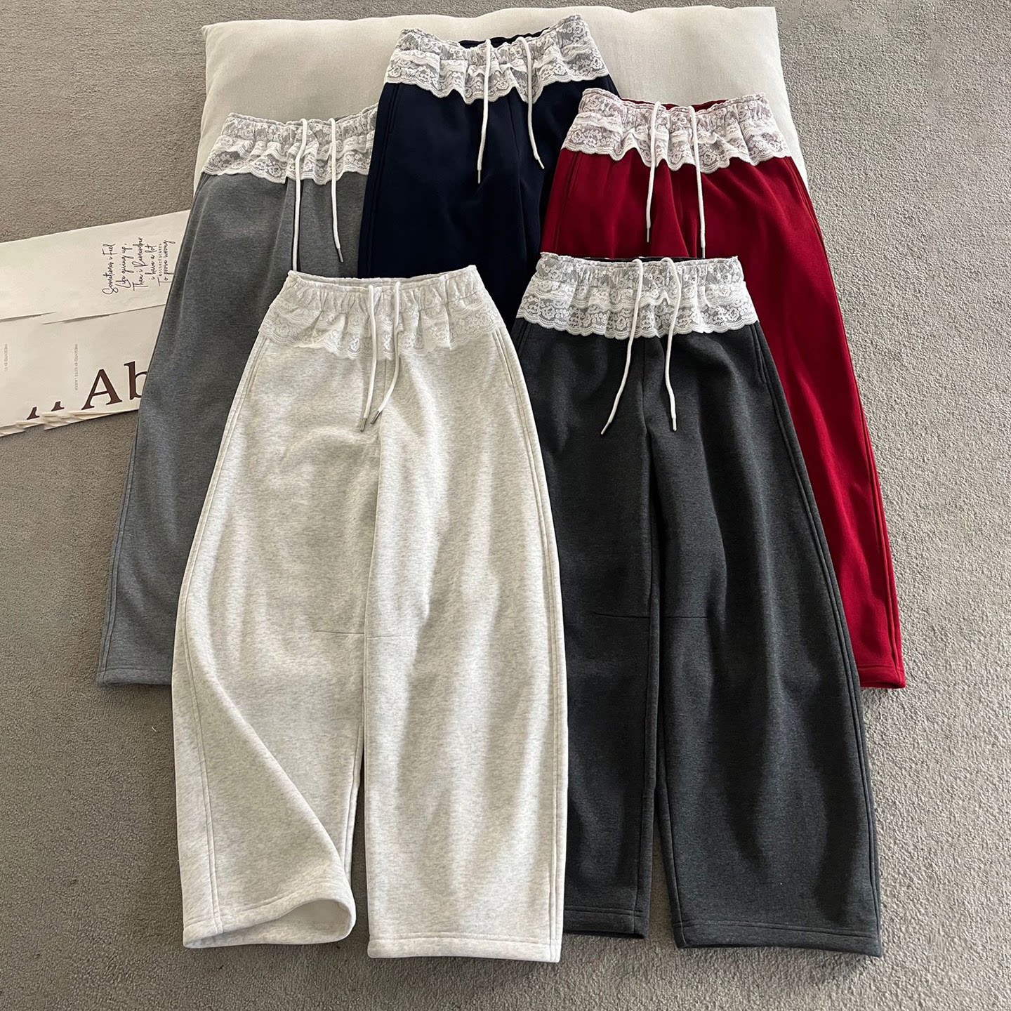 冬季特价加绒休闲裤女高腰宽松休闲百搭婴儿绒长裤女弯刀裤松紧潮