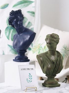 北欧男神大卫琴女雕像家居现代艺术摆件仿石膏人物装饰工艺品