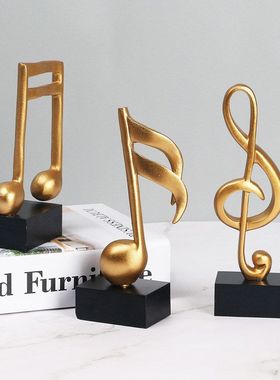 音乐高音符五线谱音符树脂摆件琴行展厅培训班奖杯树脂工艺品装饰