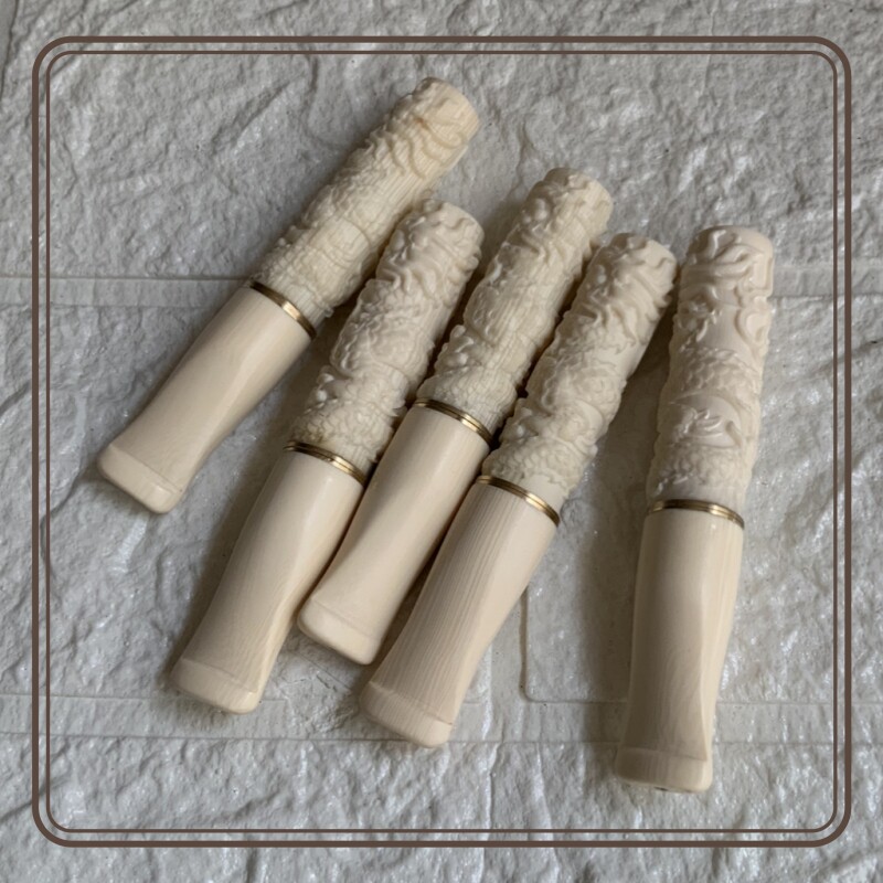 新款008仿牙雕刻龙头烟嘴适合9mm滤芯粗细烟俩用