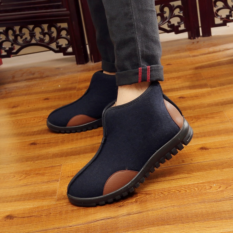 老北京冬季加绒加厚爸爸防滑棉靴
