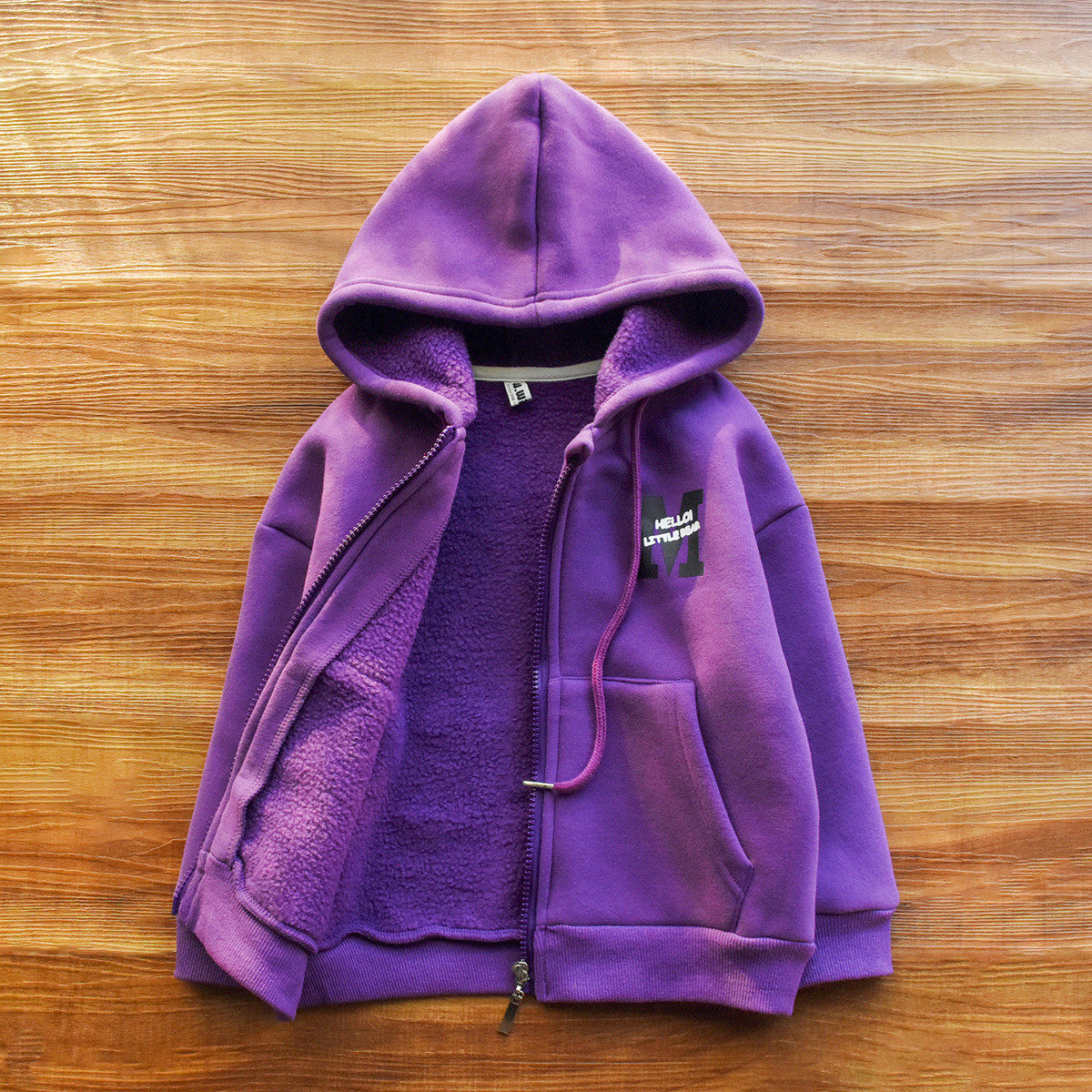 [클리어아웃 스페셜] 여아 후드 자켓 가을 두꺼운 원피스 벨벳 탑 아동 캐주얼 지퍼 가디건