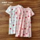 草莓裙子中大童薄款 女童睡裙夏款 纯棉儿童睡衣宝宝短袖 家居服A类