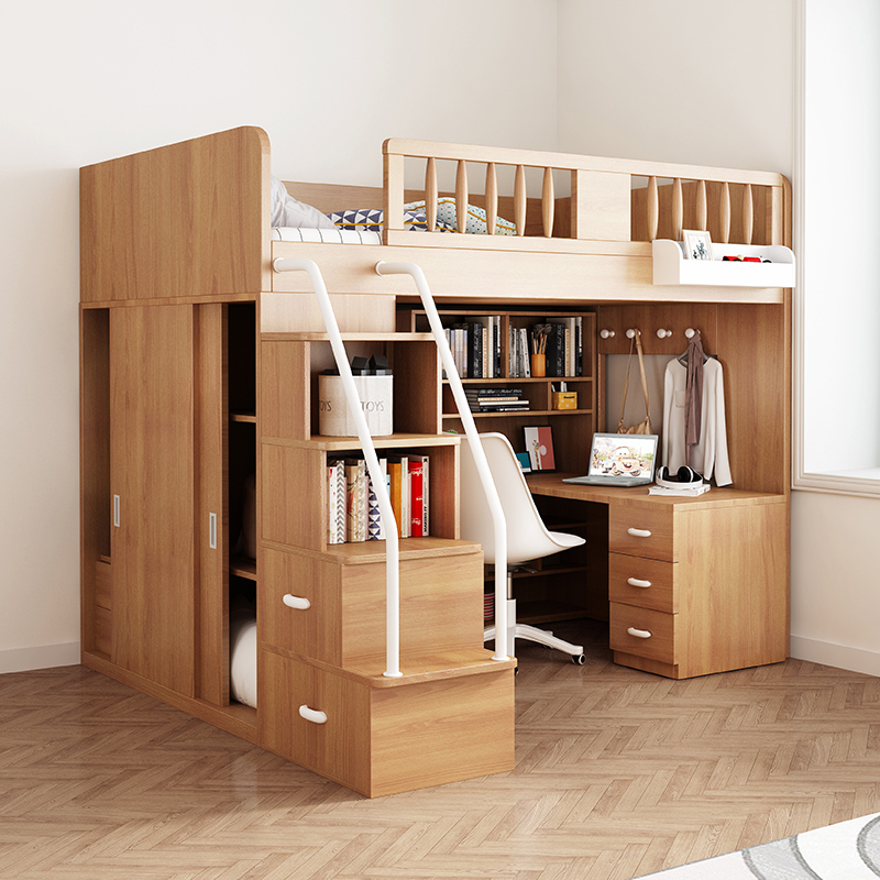多功能高低床上床下桌子母床