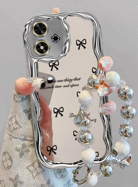 适用华为Hi畅享80手机壳新款畅想80Pro黑色蝴蝶结WIKO智选hi畅享80s电镀奶油壳全包防摔简约好看5G女保护套