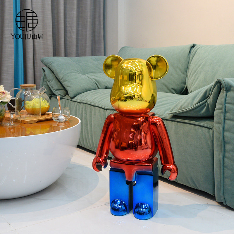 由居 网红暴力熊雕塑轻奢装饰品客厅样板房电视柜卧室展示架摆件