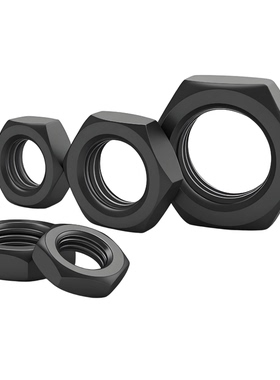 8.8级GB6173细牙薄螺母8级发黑细牙螺母M8M10M12M14M16M20M24-M56