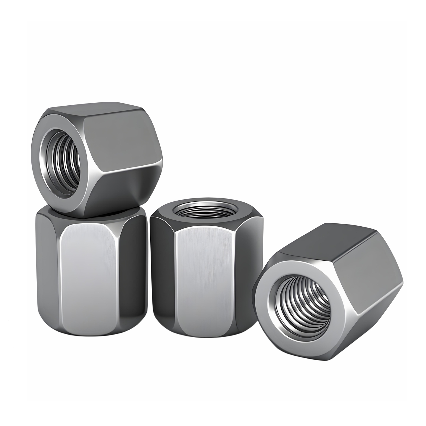 强强铁本色六角加长加厚螺母