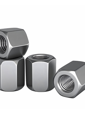 铁本色六角加长加厚螺母螺丝杆接头连接螺帽焊接螺母M4M5M6M8M10