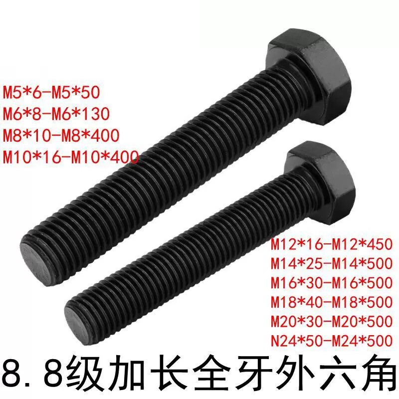 8.8级高强度全牙外六角碳钢图片
