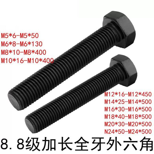 8.8级高强度全牙外六角碳钢