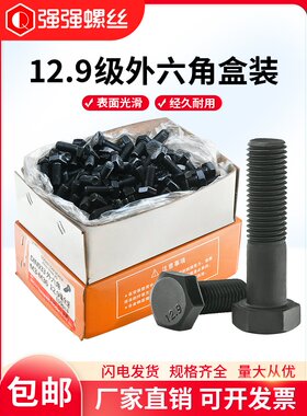 12.9级外六角螺钉、螺栓高强M4M5M6M8M10M12M14M18M20M22M24盒装