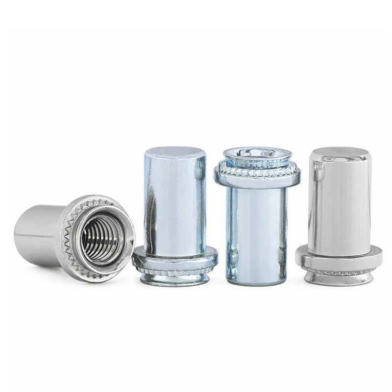 304不锈钢防水螺母柱/镀蓝白锌盲孔压铆母防水密封螺帽封闭型螺柱