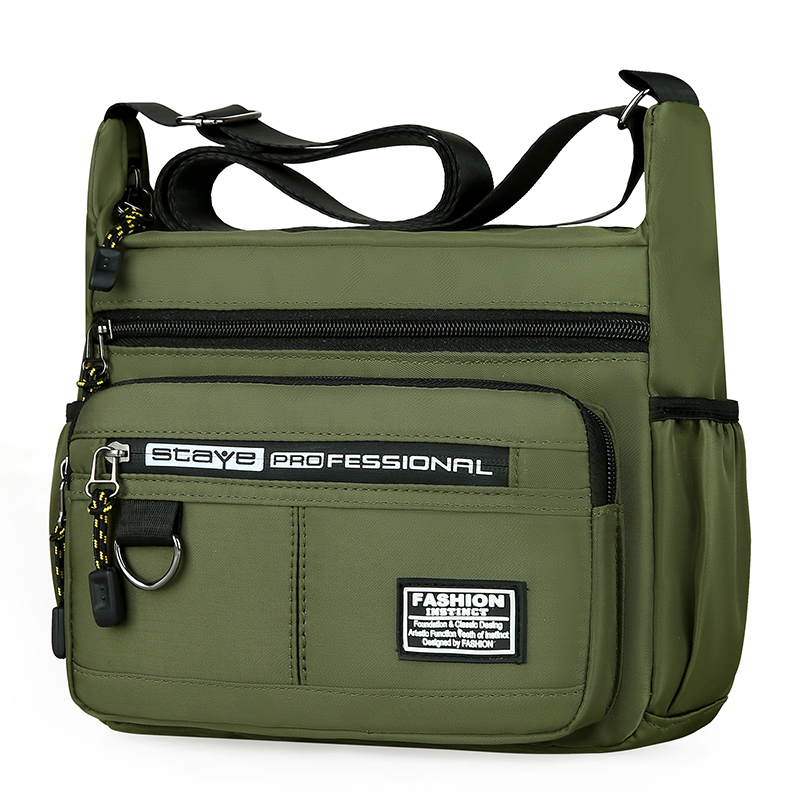 日韩新款牛津布休闲男包尼龙布大容量多层防水旅游背包单肩斜挎包