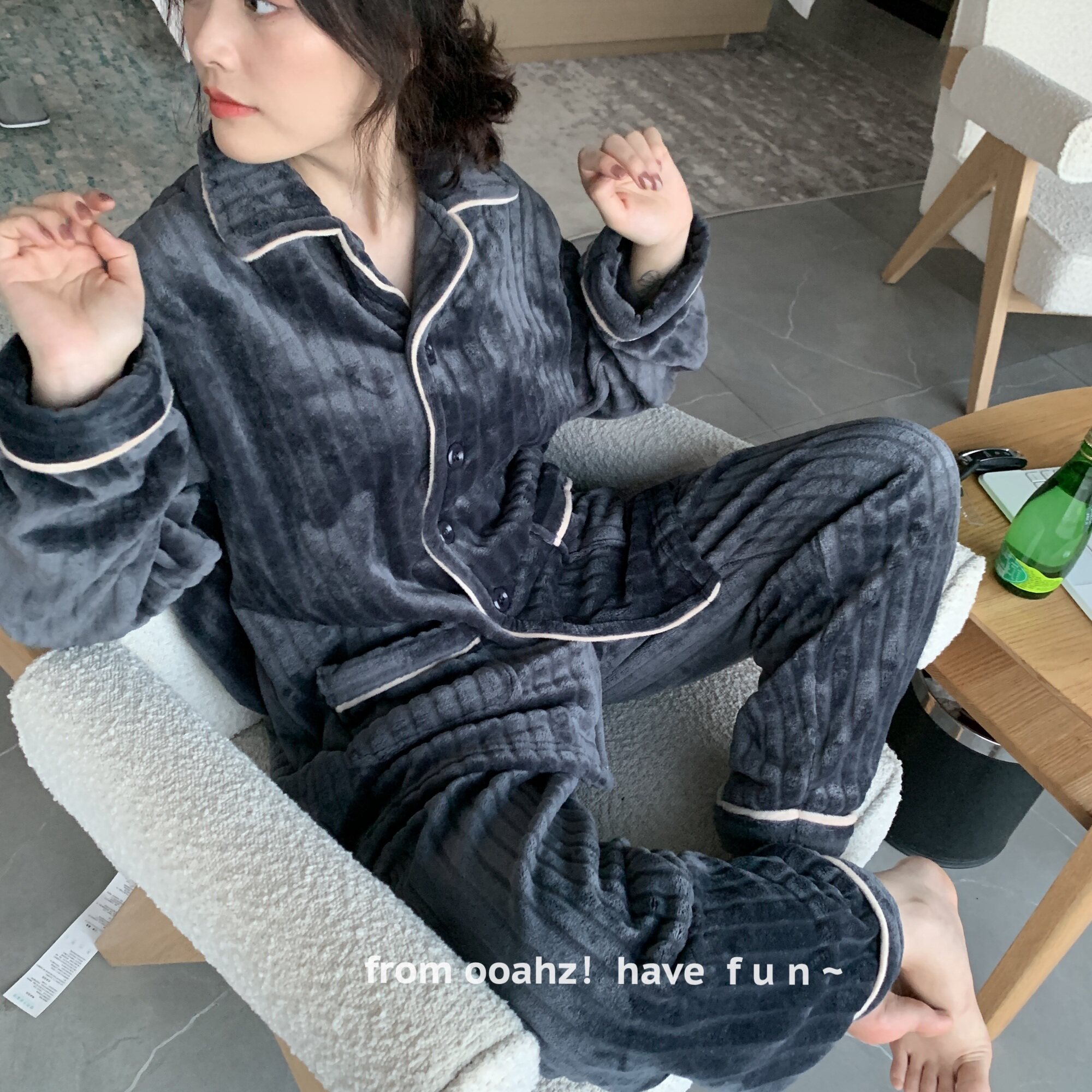 不厚不薄～软糯法兰绒情侣睡衣