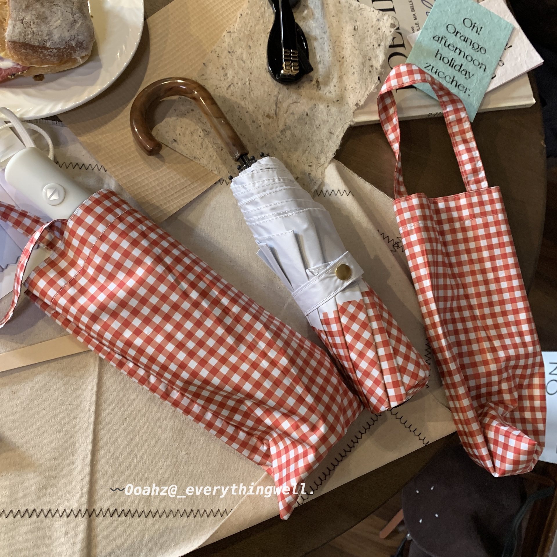 伦敦街道~禁欲格子中性风晴雨伞 "自制琥珀色手柄"加厚情侣太阳伞