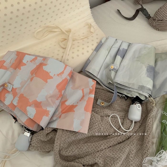 油画棒｜水彩速涂 ooahz自制好看的伞 情侣黑胶晴雨伞全自动折叠