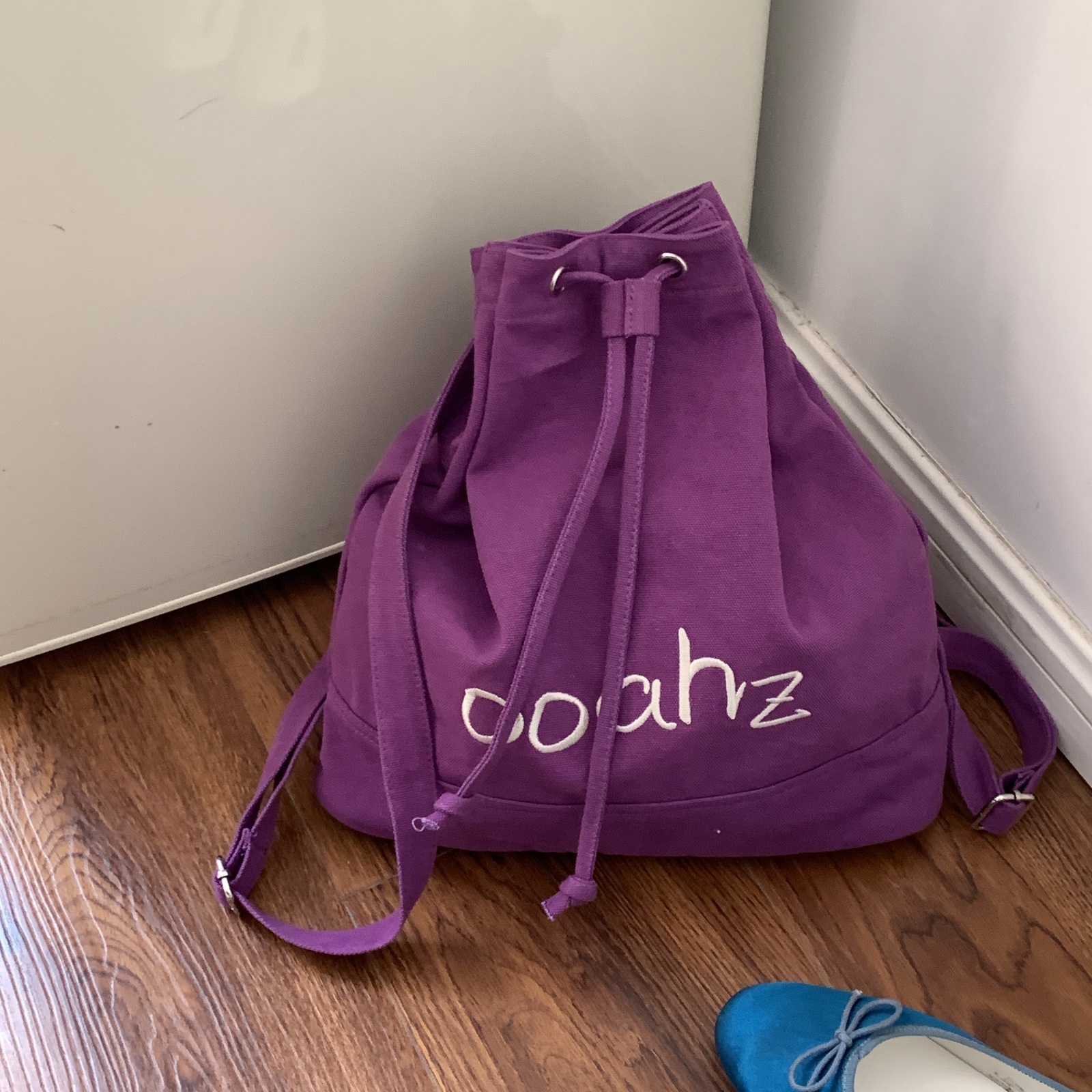 恋爱日记｜双肩包 ooahz自制字母刺绣抽绳帆布背包大容量学生包包