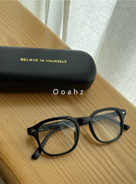 ooahz 基础款防蓝光 复古黑色方框眼镜可配近视镜显瘦大脸平光镜