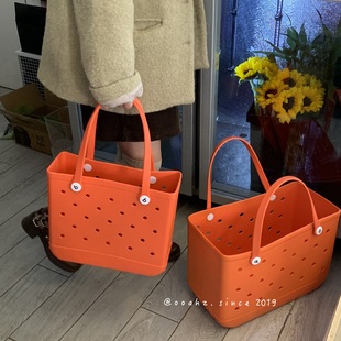 国外很火的EVA沙滩包~防水镂空发泡手提包外出买菜包单肩购物包袋