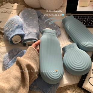 住校生bi入 可微波炉加热暖手宝暖脚暖胃 软呢硅胶环保注水热水袋