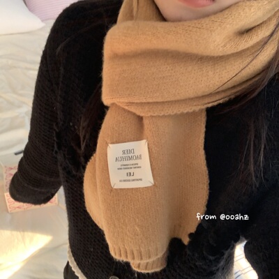 韩剧番外！ooahz自制少见色软糯围巾秋冬百搭纯色ins毛线针织围脖