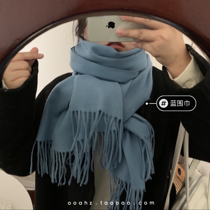 韩剧女主～羊毛围巾中性风秋冬款