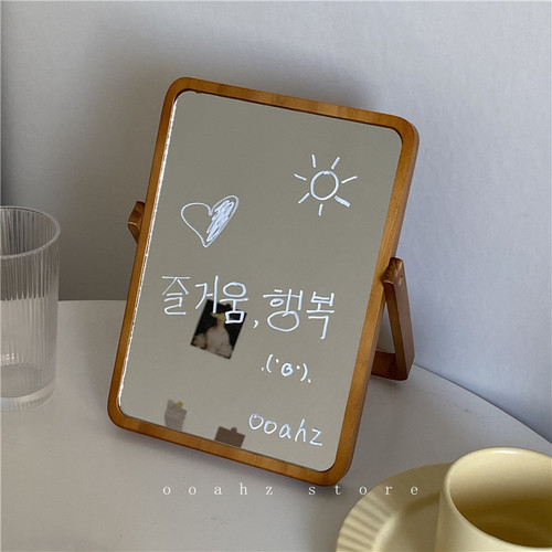 ooahz可折叠木框简约ins风化妆镜